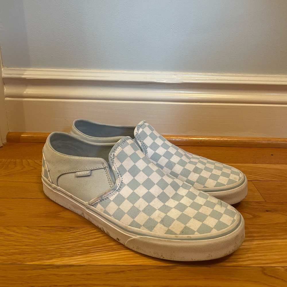 Vans Classic Slip on Checkered Blue (good condition)